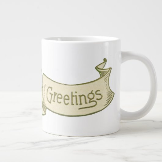  Sint Patrick's Day Greetings Golden Banner Grote Koffiekop (Rechts)