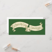 Sint Patrick's Day Greetings Golden Banner Kaart (Voorkant / Achterkant in situ)