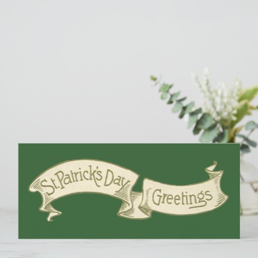 Sint Patrick's Day Greetings Golden Banner Kaart (Staand voorkant)