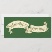 Sint Patrick's Day Greetings Golden Banner Kaart (Voorkant)