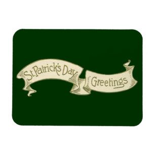  Sint Patrick's Day Greetings Golden Banner Magneet
