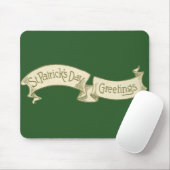 Sint Patrick's Day Greetings Golden Banner Muismat (Met muis)