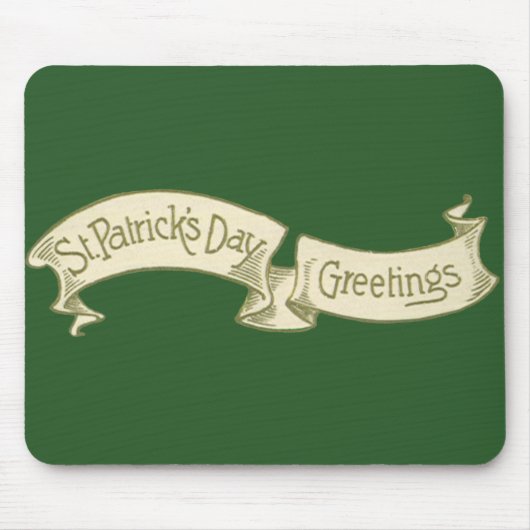 Sint Patrick's Day Greetings Golden Banner Muismat (Voorkant)