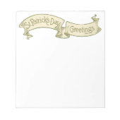  Sint Patrick's Day Greetings Golden Banner Notitieblok (Voorkant)