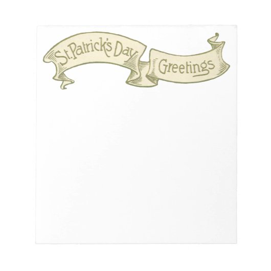 Sint Patrick's Day Greetings Golden Banner Notitieblok (Voorkant)