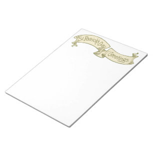 Sint Patrick's Day Greetings Golden Banner Notitieblok