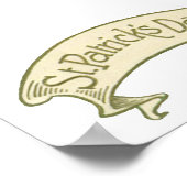 Sint Patrick's Day Greetings Golden Banner Poster (Hoek)