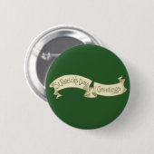  Sint Patrick's Day Greetings Golden Banner Ronde Button 5,7 Cm (Voorkant /achterkant)