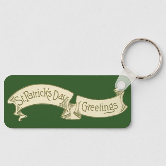  Sint Patrick's Day Greetings Golden Banner Sleutelhanger (Voorkant)