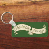  Sint Patrick's Day Greetings Golden Banner Sleutelhanger (Achterkant)