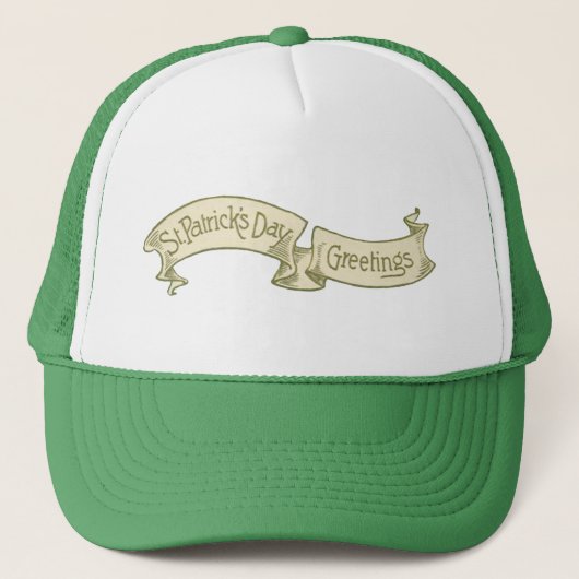  Sint Patrick's Day Greetings Golden Banner Trucker Pet (Voorkant)