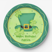 Sint Patrick's Day Happy Birthday Name Persoonlijk Papieren Bordje (Voorkant)