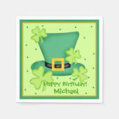 Sint Patrick's Day Happy Birthday Name Persoonlijk Servetten (Voorkant)