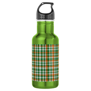 Sint-Patrick's Day Ierland Vlag gekleurde gingham Waterfles
