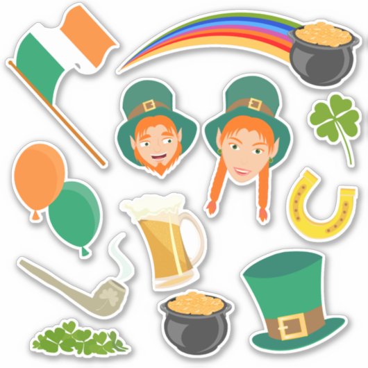Sint Patrick's Day Iers collectie van Sticker (Voorkant)