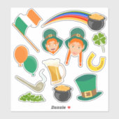 Sint Patrick's Day Iers collectie van Sticker (Vel)