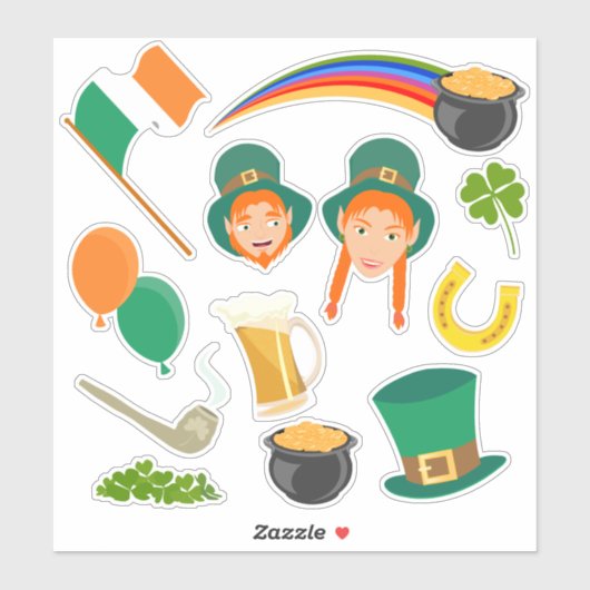 Sint Patrick's Day Iers collectie van Sticker (Vel)