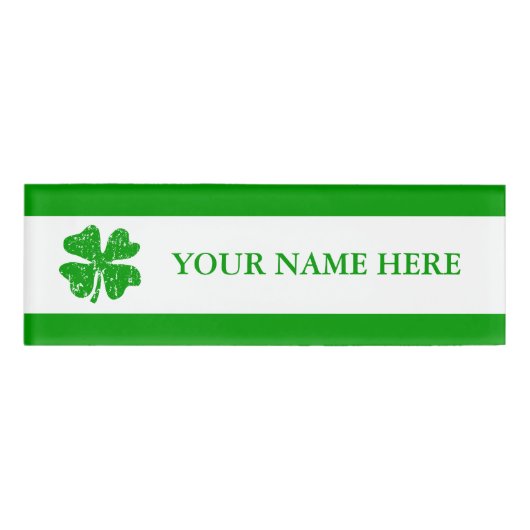 Sint-Patrick's Day Iers-klaver Naambadge (Voorkant)