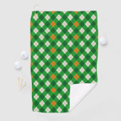 Sint-Patrick's Day Ierse geblokte argyle Golfhanddoek (Insitu)