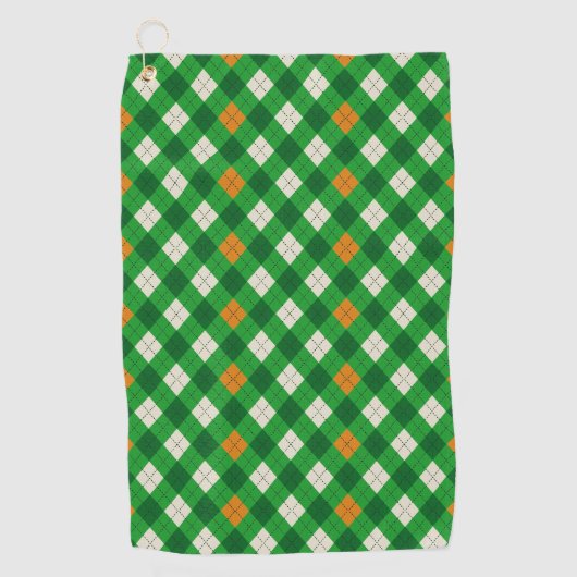 Sint-Patrick's Day Ierse geblokte argyle Golfhanddoek (Voorkant)