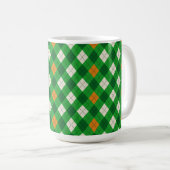 Sint-Patrick's Day Ierse gekleurde argyle Koffiemok (Voorkant rechts)