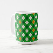 Sint-Patrick's Day Ierse gekleurde argyle Koffiemok (Voorkant links)