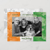 Sint Patrick's Day Irish flag clovers photolijst Briefkaart (Voorkant / Achterkant)