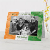 Sint Patrick's Day Irish flag clovers photolijst Kaart (Gele Bloem)