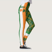 Sint Patrick's Day Irish Flag Stripes Tartan Leggings (Rechts)