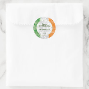 Sint Patrick's Day Irish flag with shamrocks Ronde Sticker