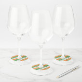 Sint Patrick's Day Irish flag with shamrocks Wijnglaslabel (Set)