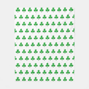 Sint Patrick's Day Irish Green Clover Shamrock Fleece Deken