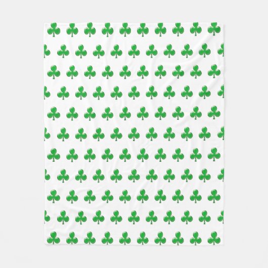Sint Patrick's Day Irish Green Clover Shamrock Fleece Deken (Voorkant)