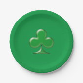 Sint Patrick's Day Irish Green Clover Shamrock Papieren Bordje (Voorkant)