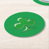 Sint Patrick's Day Irish Green Clover Shamrock Ronde Kartonnen Onderzetter (Gebogen)