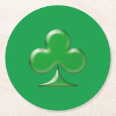 Sint Patrick's Day Irish Green Clover Shamrock Ronde Kartonnen Onderzetter (Voorkant)