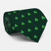 Sint Patrick's Day Irish Green Clover Shamrock Stropdas (Opgerold)