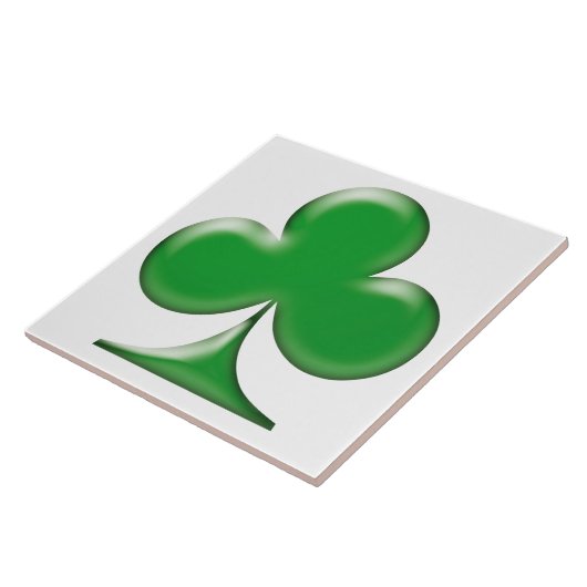 Sint Patrick's Day Irish Green Clover Shamrock Tegeltje (Zijkant)