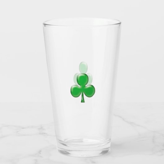 Sint Patrick's Day Irish Green Clover Symbol Beer Glas (Achterkant)