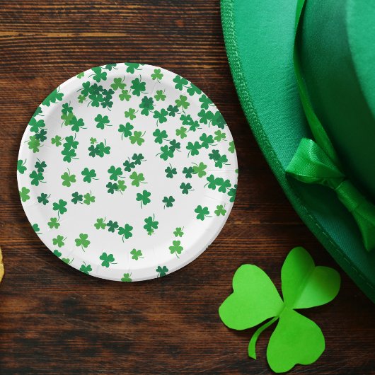 Sint Patrick's Day Irish Green Shamrock Clovers Papieren Bordje