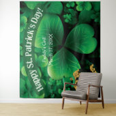Sint Patrick's Day Irish Shamrock Party Backdrop Wandkleed (In situ)