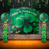 Sint Patrick's Day Irish Shamrock Party Backdrop Wandkleed