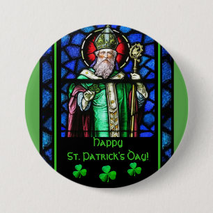 Sint-Patrick's Day Irish Shamrocks Sveriges-Glass Ronde Button 7,6 Cm