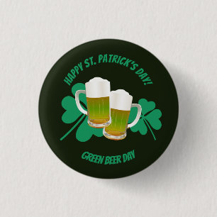 Sint Patrick's Day is Green Beer Day Ronde Button 3,2 Cm