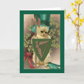 Sint-Patrick's Day Kat Kaart (Gele Bloem)