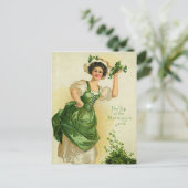 Sint Patrick's Day lady Briefkaart (Staand voorkant)