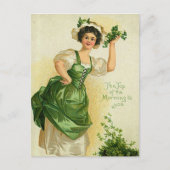 Sint Patrick's Day lady Briefkaart (Voorkant)