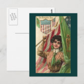  Sint Patrick's Day Lady en Flag Briefkaart (Voorkant / Achterkant)