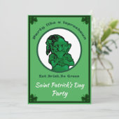 Sint Patrick's Day Leprechan Party Invite Kaart (Staand voorkant)