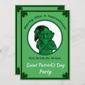 Sint Patrick's Day Leprechan Party Invite Kaart (Voorkant / Achterkant)
